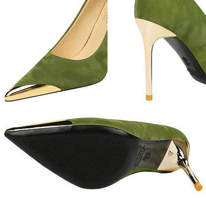BIGTREE Shoes Metal Pointed Tip Women Pumps Stilettos Heels 10 cm Luxury High Heels Luxury Banquet Shoes Sexy Party Shoes 2026