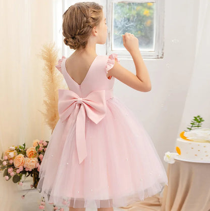 Baby Girls Summer Dresses 2 3 6 8 10Yrs Cute Kids Birthday Princess Dress Children Casual Clothes Sleeveless Girls Layered Dress