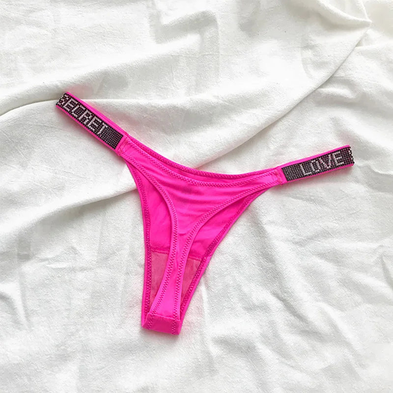 Comfort Ice Silk Seamless Panties Women G String Sexy Rhinestone Leopard Underwear Cotton Low Waist Fitness Lingerie T Thongs