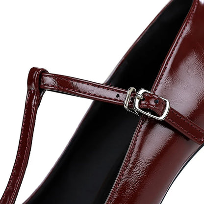 BIGTREE Shoes Women Pumps T-shaped High-Heeled Shoes Stiletto 8 cm Heels Hollow Pointed Tip High Heels Occupation Office Shoes