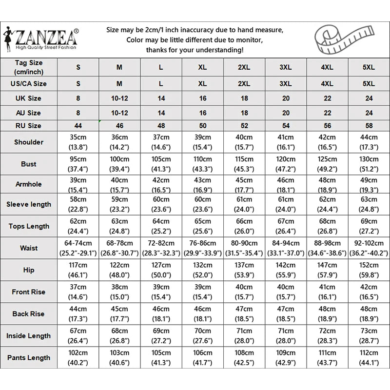 2026 ZANZEA Muslim Hijab Tracksuit Ramadan Outfits Women Pant Sets Long Sleeve Tops Wide Leg Trousers Elegant Solid OL Work Suit