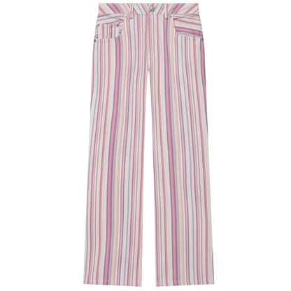 HXAO Rainbow Striped Jeans Women's Pants Spring 2026 Casual Straight Leg Mid-Waisted Trousers Fashion Streetwear Pants For Women