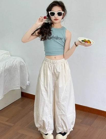 Girls' Summer Harem Pants 2026 Trendy Lightweight Casual Kids' Pants 5-12 Years