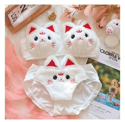 Girls lolita plush bra underwear my melody bralette push up brassiere  wirefree warm kawaii bra underpants seamless lingerie