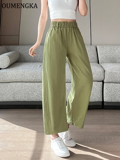 Women Cotton Linen Casual Pants 2026 Summer New High Waist Pleated Wide Leg Ankle Chic  Pants Easy Wear Quality  Trousers