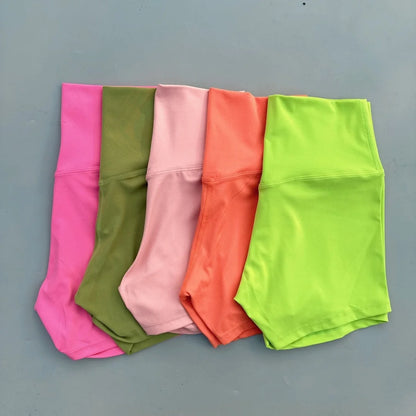Solid Color Tight Soft Women Fitness Sport Short High Waist Yoga Short Legging Squatting Proof Comprehensive Training Athletic