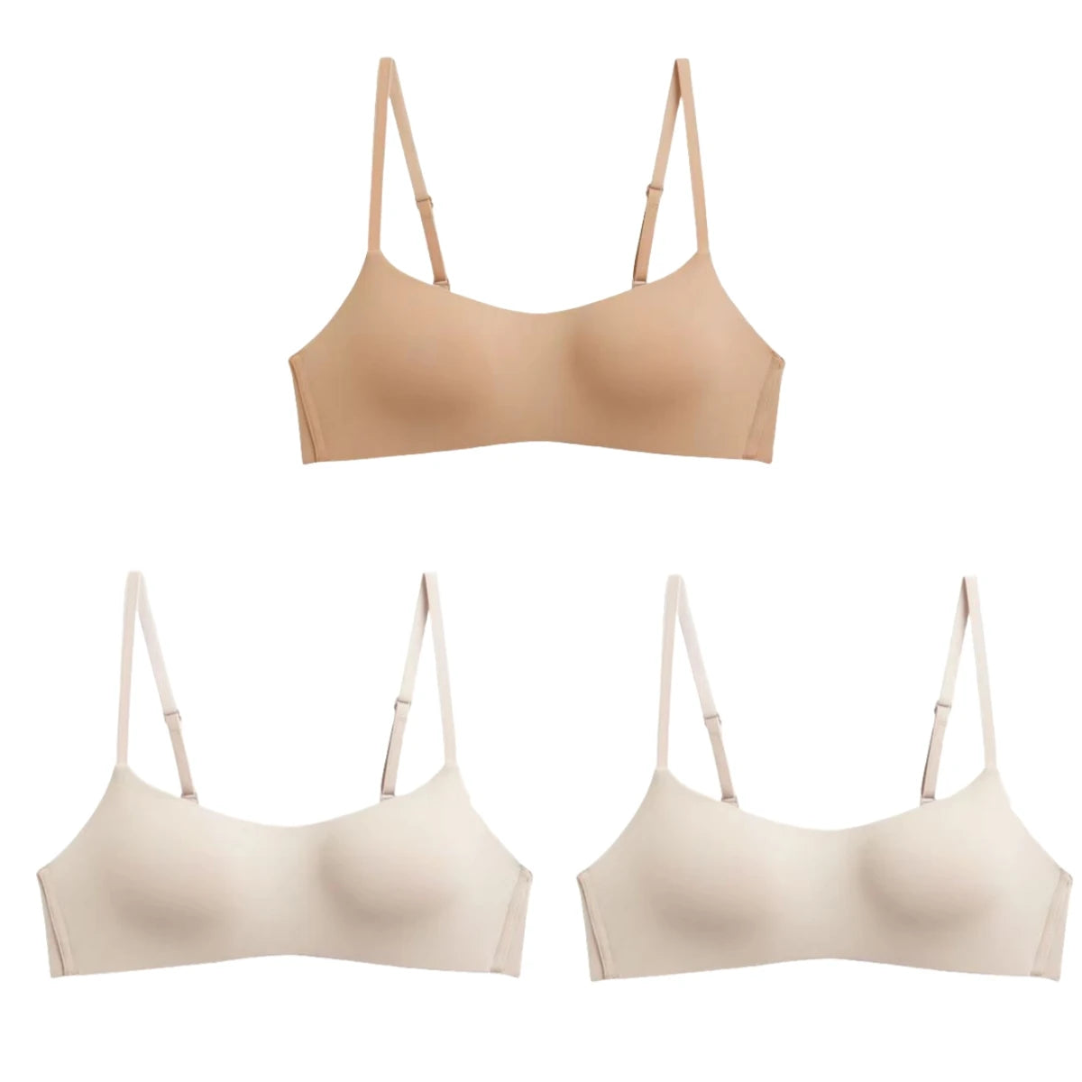 3Pcs/Lot Women Seamless Square Neck Bra Wireless Smooth Invisible Bralette Sexy Lingerie 1/2 Cup Non-detachable Brassiere S-XL