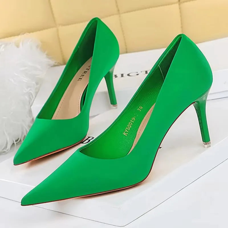 BIGTREE Shoes Satin Women Pumps 2026 New Purple High Heels Fashion Women Shoes Stiletto Luxury Noble Party Shoes Women Heels