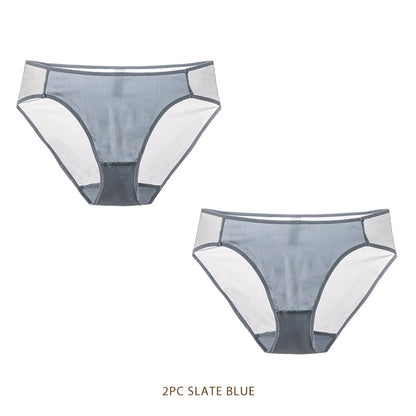 SuyaDream Women Panties 100% Natural silk Lining Meshes Briefs Underwear Health Underpants 2023 New Everyday wear Intimates