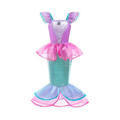 Children Costume Girl Dress Halloween Princess Cosplay Party Rapunzal Anna Elsa Birthday Clothes