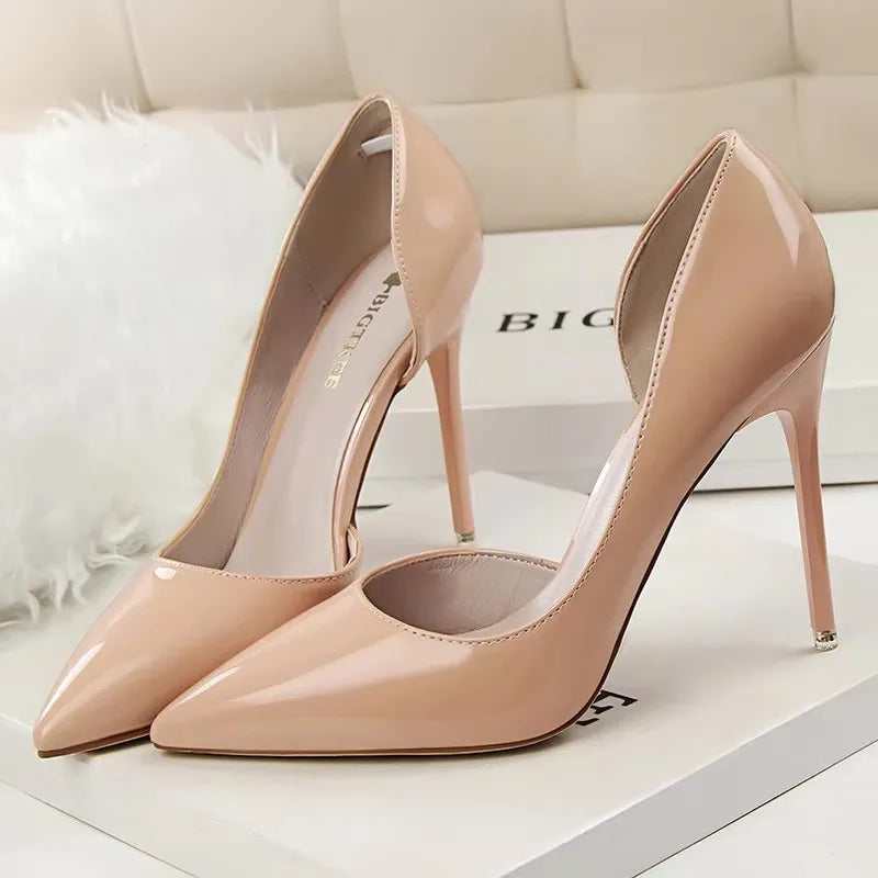 BIGTREE Shoes 2026 Women Pumps Patent Leather High Heels Stiletto Sexy Party Shoes OL Career Women Heels Office Shoes 12 Colors