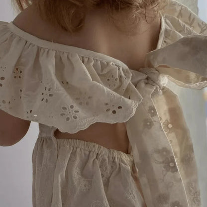Fashion Baby Girl Cotton Lace Onesie Infant Toddler Child Strap Overalls Loose Outfit Summer Jumpsuit Casual Baby Clothes 1-7Y