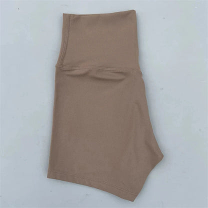 Solid Color Tight Soft Women Fitness Sport Short High Waist Yoga Short Legging Squatting Proof Comprehensive Training Athletic