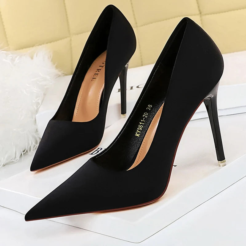 BIGTREE Shoes Satin Women Pumps 2026 New Purple High Heels Fashion Women Shoes Stiletto Luxury Noble Party Shoes Women Heels