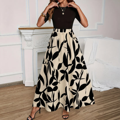 Maxi Skirt Women Summer Elastic High Waist Long Skirts Casual Beach