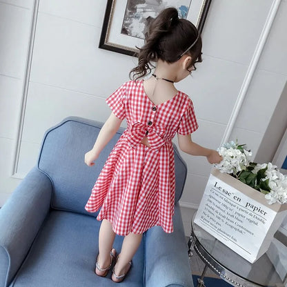 Plaid Princess Dress Summer Dresses for Girl From 8 To 12 Years Old Kids Girls Luxury 2025 Clothes Elegant 7 Year Puffy Party 11