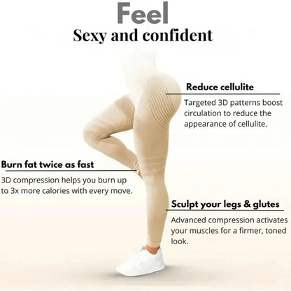 Women's Cellulite 3D Leggings, High Waisted Butt Lifting Tummy Training Control, Anti Cellulite Legging for Gym Workout Yoga