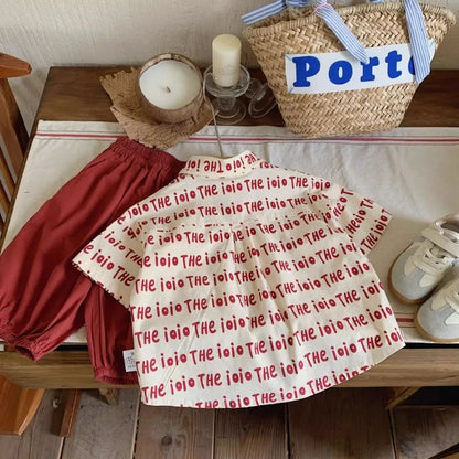 Boys Girls Kids Summer Shirt Children's Alphabet Print Casual Short Sleeve Top 2026 New Fashion Tee for Baby Toddler