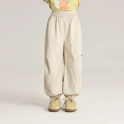 Girls' Tactical Cargo Pants Stylish Ice Silk Quick Dry Tapered Sport Pants for Kids All Season Outdoor Play Adjustable Waist