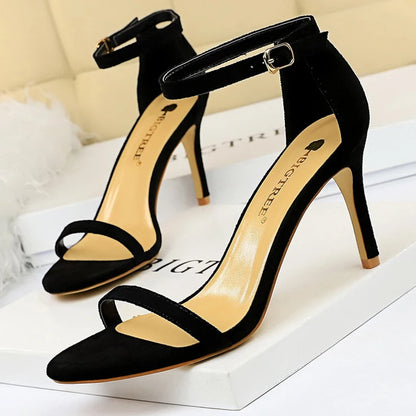 BIGTREE Shoes Kitten Heels Women's Open Toe Sandals Summer Women Pumps Sexy High Heels Fashion Stiletto Ladies Shoes 5 Color