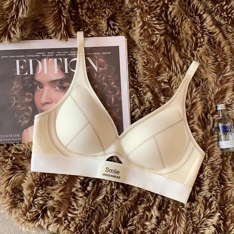 SP&CITY Thin Breathable Hollow Ut Seamless Women's Bra Small Chest Gathering Traceless Sexy Brassier Comfortable Daily Lingerie
