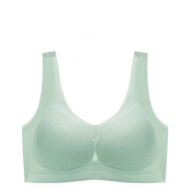 Thin Sexy Bra Ice Silk Push Up Sports Bra Breast Pad Pajamas Women's Underwear