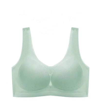 Thin Sexy Bra Ice Silk Push Up Sports Bra Breast Pad Pajamas Women's Underwear
