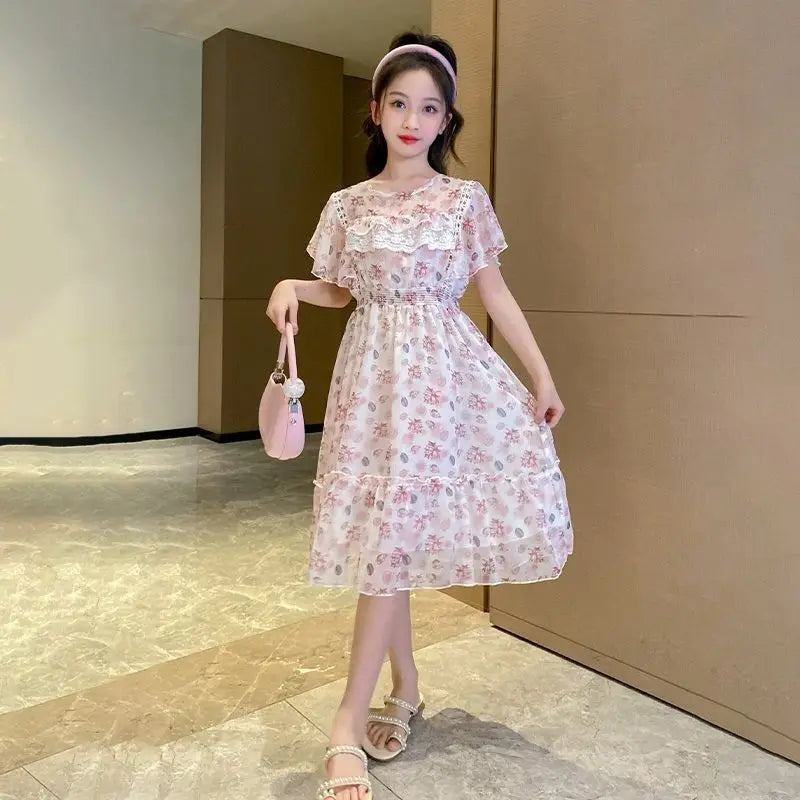 Summer Floral Dress Year Old Girls Children's Clothing Girly Dresses Girl From 8 12 Years 2025 Kids Clothes Girls' Princess 10 4