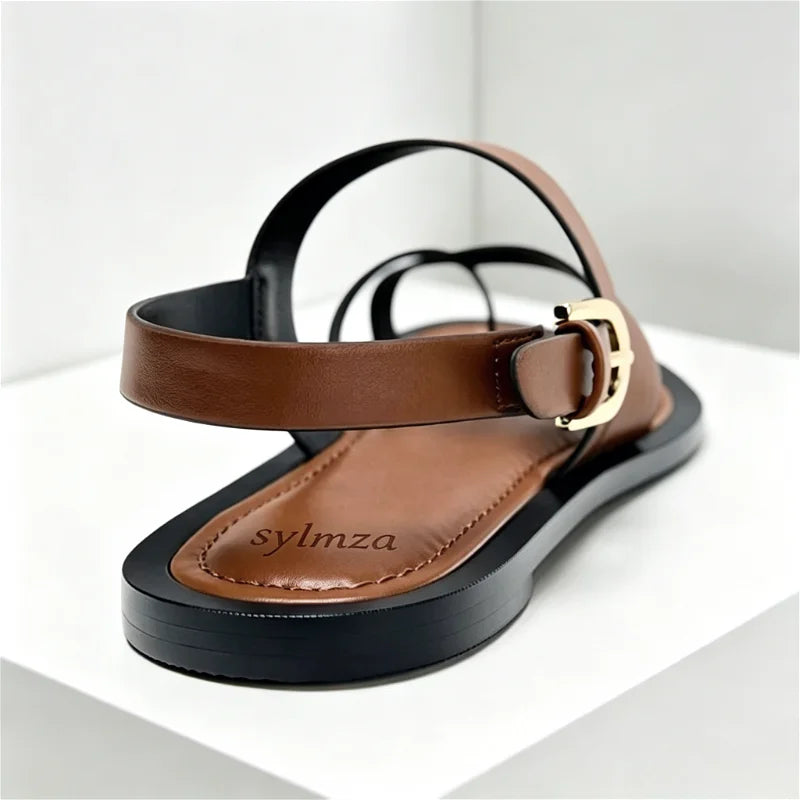 Designer Cross-Strap Flat Sandals Women Summer Non-Slip Comfortable Beach Shoes Fashion Front & Rear Strap Sandalias De Mujer