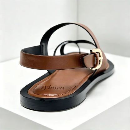 Designer Cross-Strap Flat Sandals Women Summer Non-Slip Comfortable Beach Shoes Fashion Front & Rear Strap Sandalias De Mujer