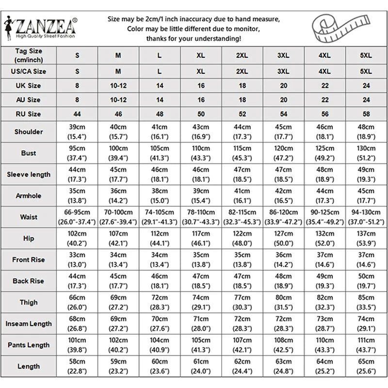 ZANZEA Fashion Women Pant Sets Spring 2 Pieces Sets Outfits 3/4 Sleeve Shirt Wide Leg Trousers Elegant Solid OL Work Tracksuit