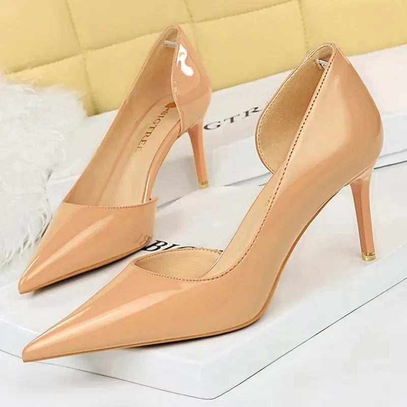 BIGTREE Shoes Patent Leather Heels 2026 Fashion Woman Pumps Stiletto Women Shoes Sexy Party Shoes Women High Heels 12 Colour
