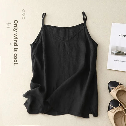 Summer Casual Cotton Linen Double Layer Lantern Pants Loose Elastic Waist Pure Color Wide Leg Harem Trousers for plus Size Women