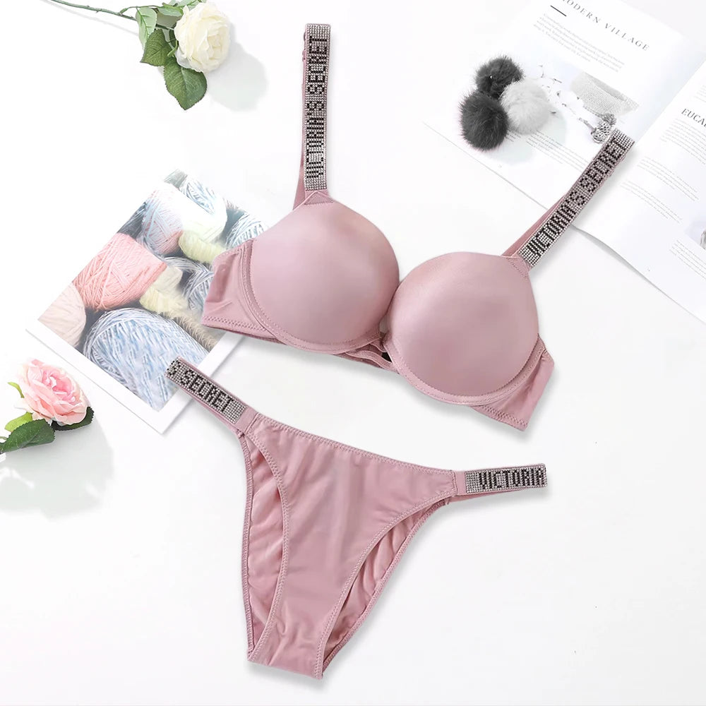 Women's Lingerie Set Sexy Breathable Soft Versatile Shapewear V Sexy Lingerie Bra and Panty Set Push Up Classic