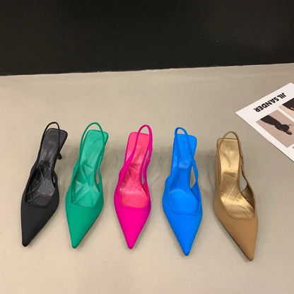 2024 Fashionable Pointed Toe Stiletto Heel Shallow Mouth New Sandals Summer Sexy Elegant Casual Stiletto Women's Shoes NO:M05