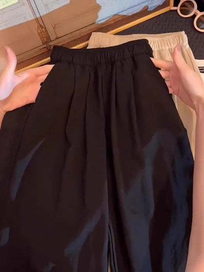Girls' Ice Silk Mosquito Repellent Loose Fit Wide Leg Pants Cooling Summer Casual Wear for Kids Ages 5-12 Breathable Lightweight