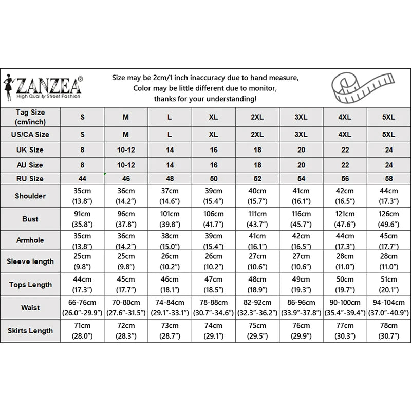 ZANZEA Elegant Fashion Women's Skirt Suits Floral Crop Tops & A-line Midi Skirts 2 Pieces Sets Summer Female Date Night Outfits