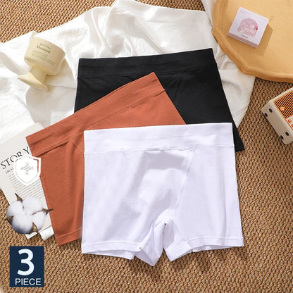 FINETOO 3Pcs Women Sexy Body Shaping Cotton Safety Boxer Shorts Skin Friendly Soft Cotton Fabric Panties Daily Wear Underwear