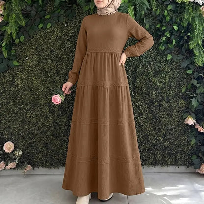 Modest Muslim Abaya Dress ZANZEA Ramadan Robe Women Elegant Long Sleeve Pleated Sundress Dubai Hijab Dresses Eid Kaftan Vestidos