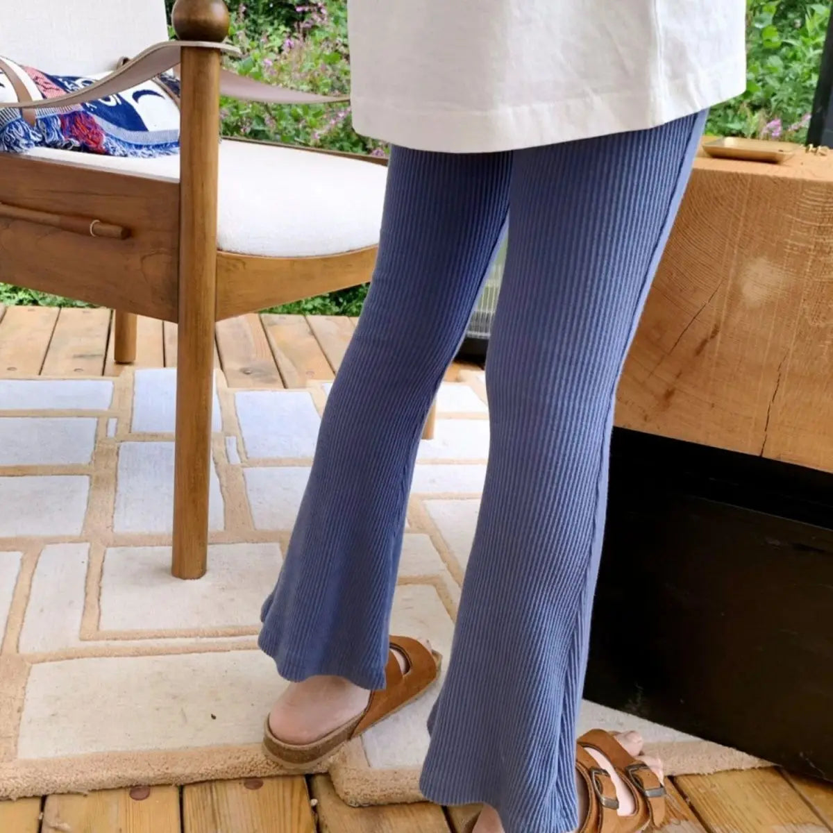 2026 Spring Summer Korean Slim Fit Girls' Flared Pants Stylish Long Pants for Toddler Girls Breathable Cotton Leggings