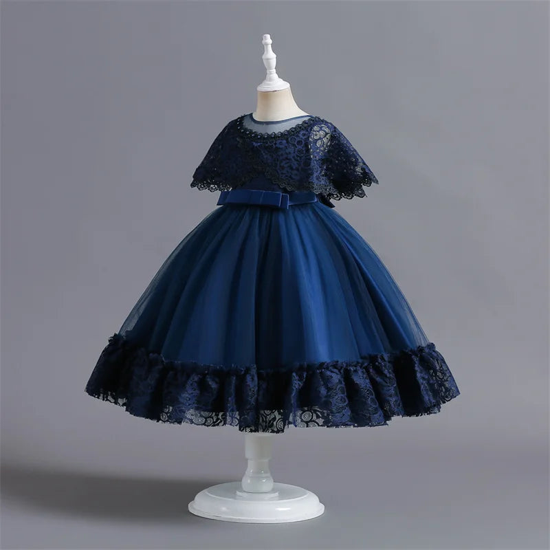New Kids Girl Pink Ball Gown Christmas Birthday Party Ceremony Dresses For Girls Baby Girl 3-12 Year Mesh Princess Dress