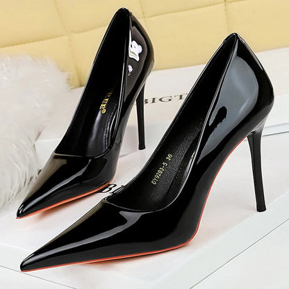 BIGTREE Shoes Patent Leather Women Pumps Sexy High Heels Pointed Lady Party Shoes Stilettos Women Heels Fashion Wedding Shoes
