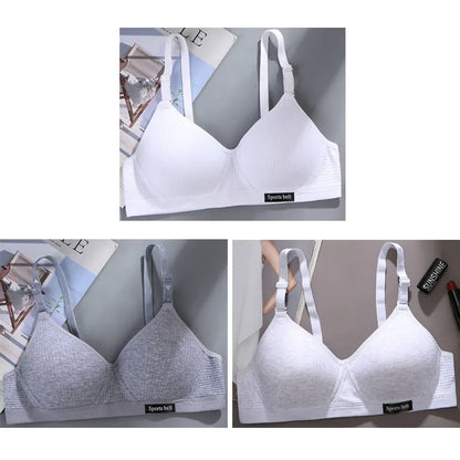 3pcs Women Thin Wireless Bra Girl Seamless Push Up Bra Student Comfort V-Shaped Underwear Adolescent Breathable Comfort Lingerie