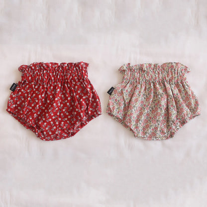 Ircomll 2pcs Summer Toddler Baby Girl Shorts Cotton Linen Floral Breathable Lounge Kids Pants Children Loose PP Pants Shorts