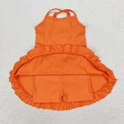Best Selling Baby Girls Lavender Strap Colorful Skorts Shorts Yoga Sportswear Knee Length Dresses Toddler Kids Children Clothes