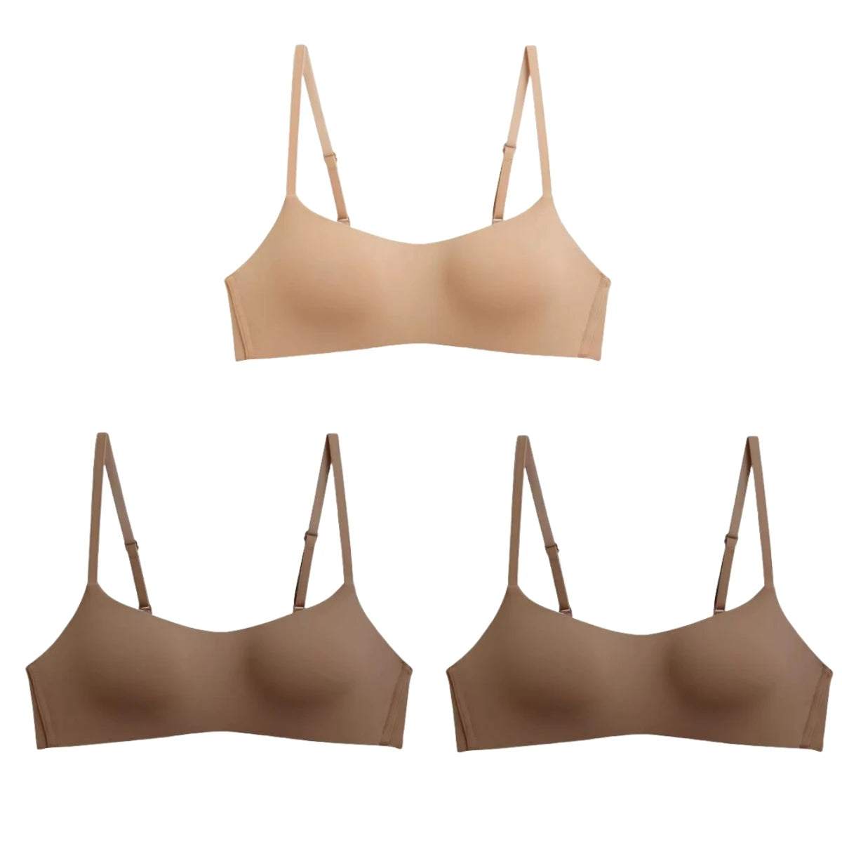 3Pcs/Lot Women Seamless Square Neck Bra Wireless Smooth Invisible Bralette Sexy Lingerie 1/2 Cup Non-detachable Brassiere S-XL