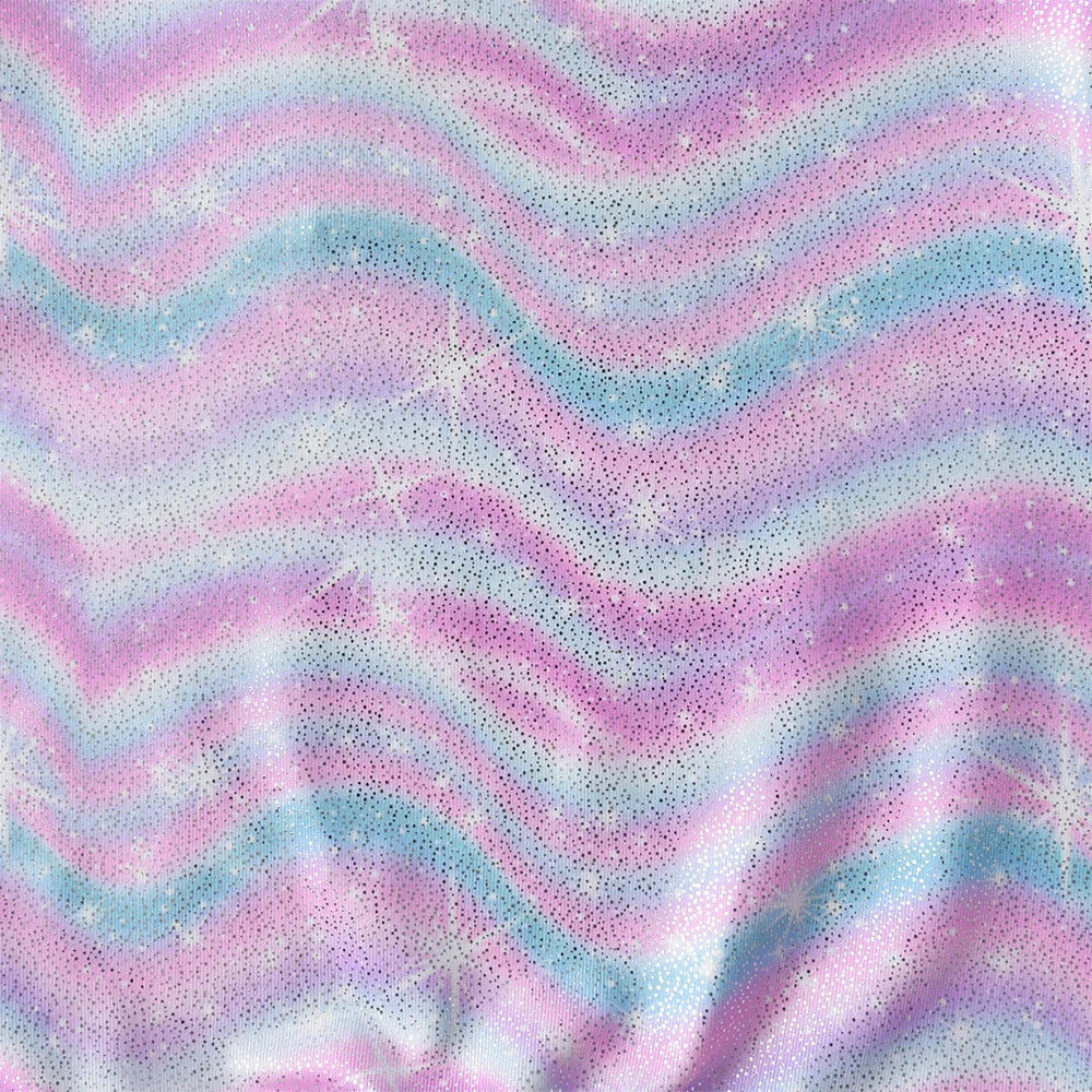 VIKITA Girls Sleeveless Summer Dress Kids Shiny Wave Striped Gradient Colorful Tulle Mesh Layered Party School Daily Tutu Dress