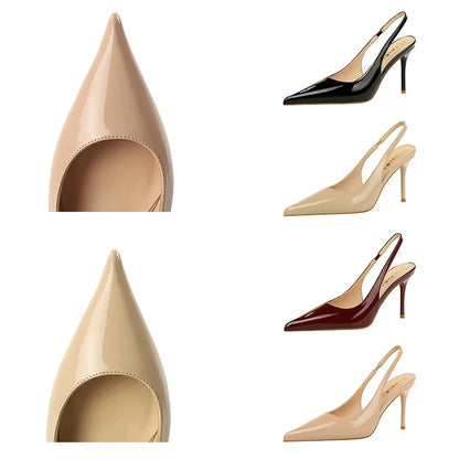 Ladies' 9 cm Heels Women Sandal Summer Shoes Pointed Women Pumps Patent Leather High-heeled Sandals Stiletto Sexy Party Shoes