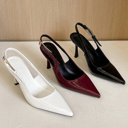 BIGTREE Shoes Women Pumps Patent Leather High Heels Ladies Shoes Stiletto 8 cm Heels Buckle Sexy Party Shoes Heeled Sandals New