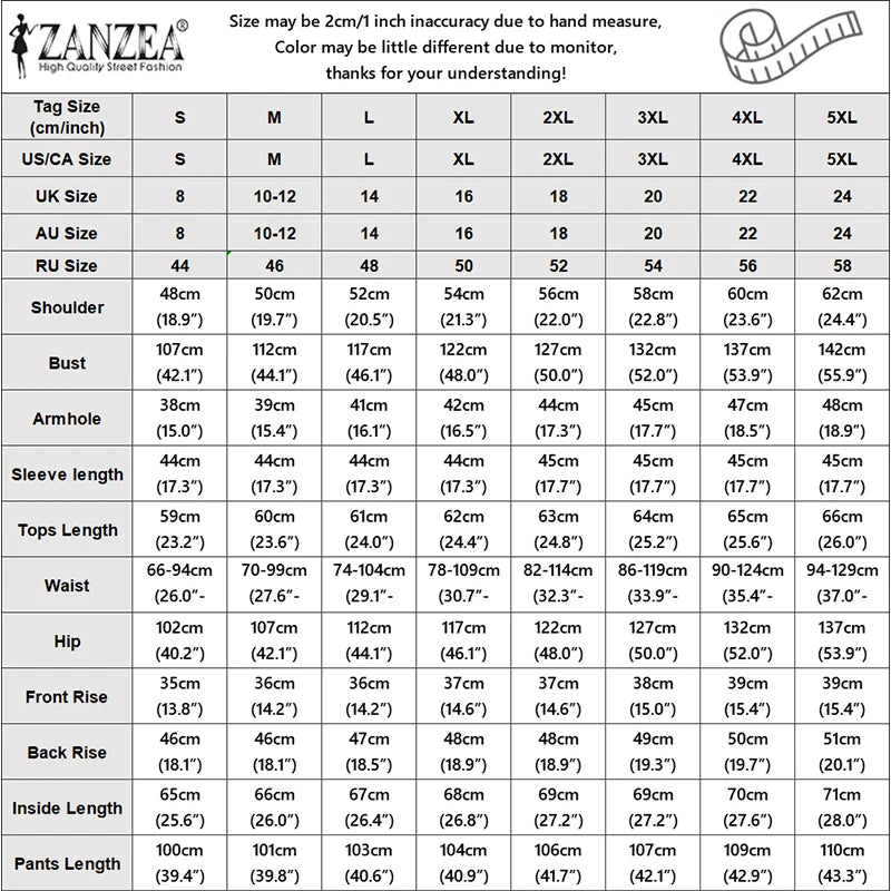ZANZEA Autumn Outfits Women Casual O Neck Long Sleeve Tops Wide Leg Pants Sets 2 Piece Sets Solid Color Loose Tracksuit Oversize